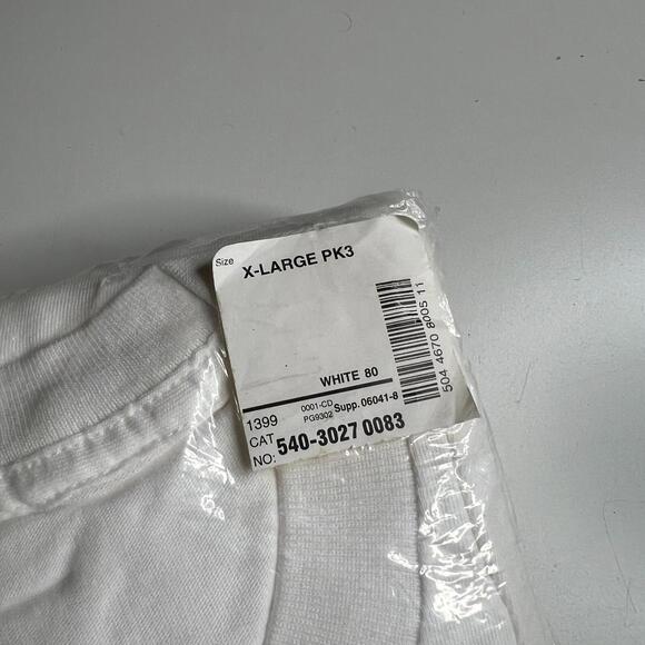 Vintage Stafford Men’s Crew Neck T-Shirts 3PK XL White Made in Canada - Picture 5 of 7